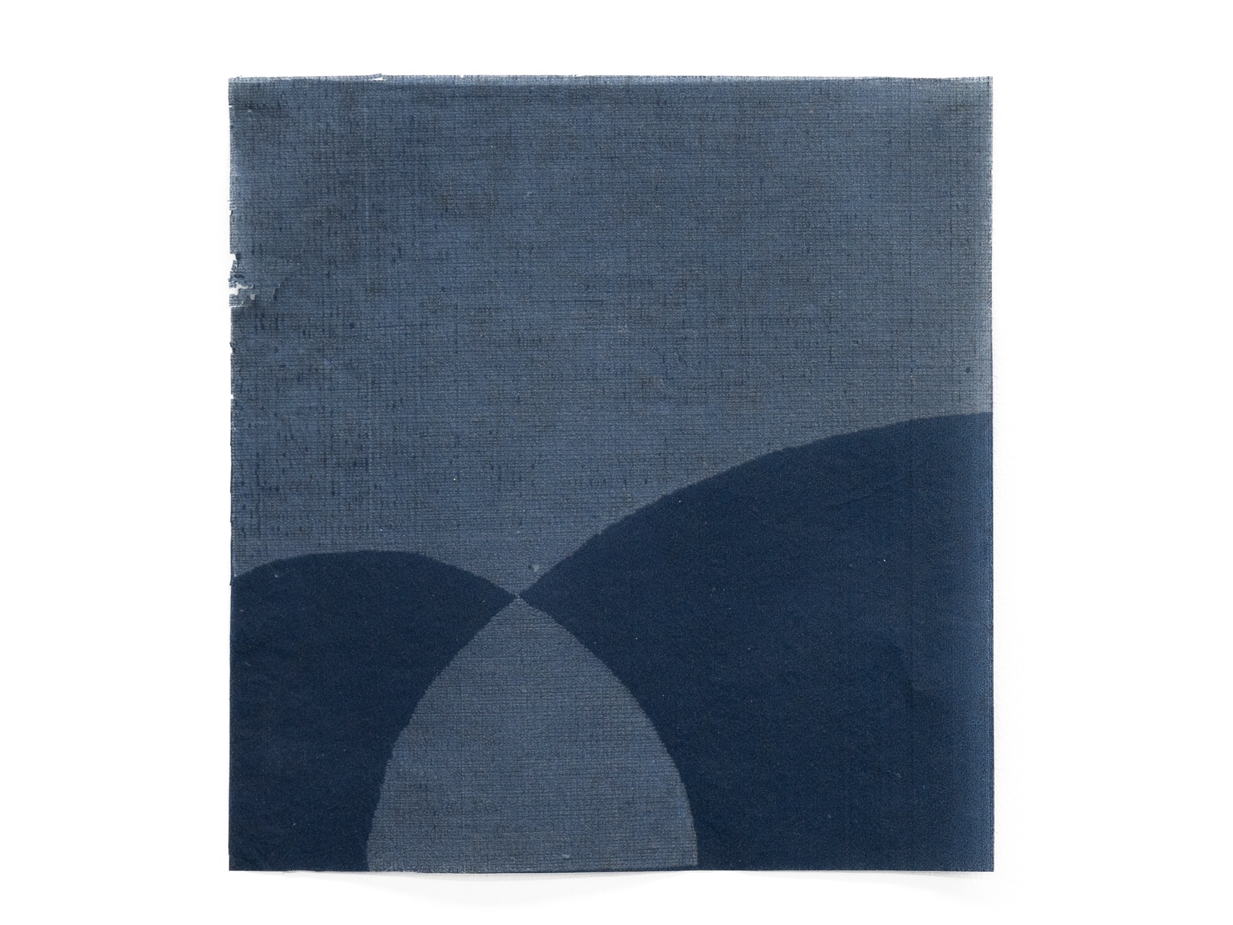 Allyson Strafella, Peak Variation Blue, typed marks on blue transfer paper, 2014